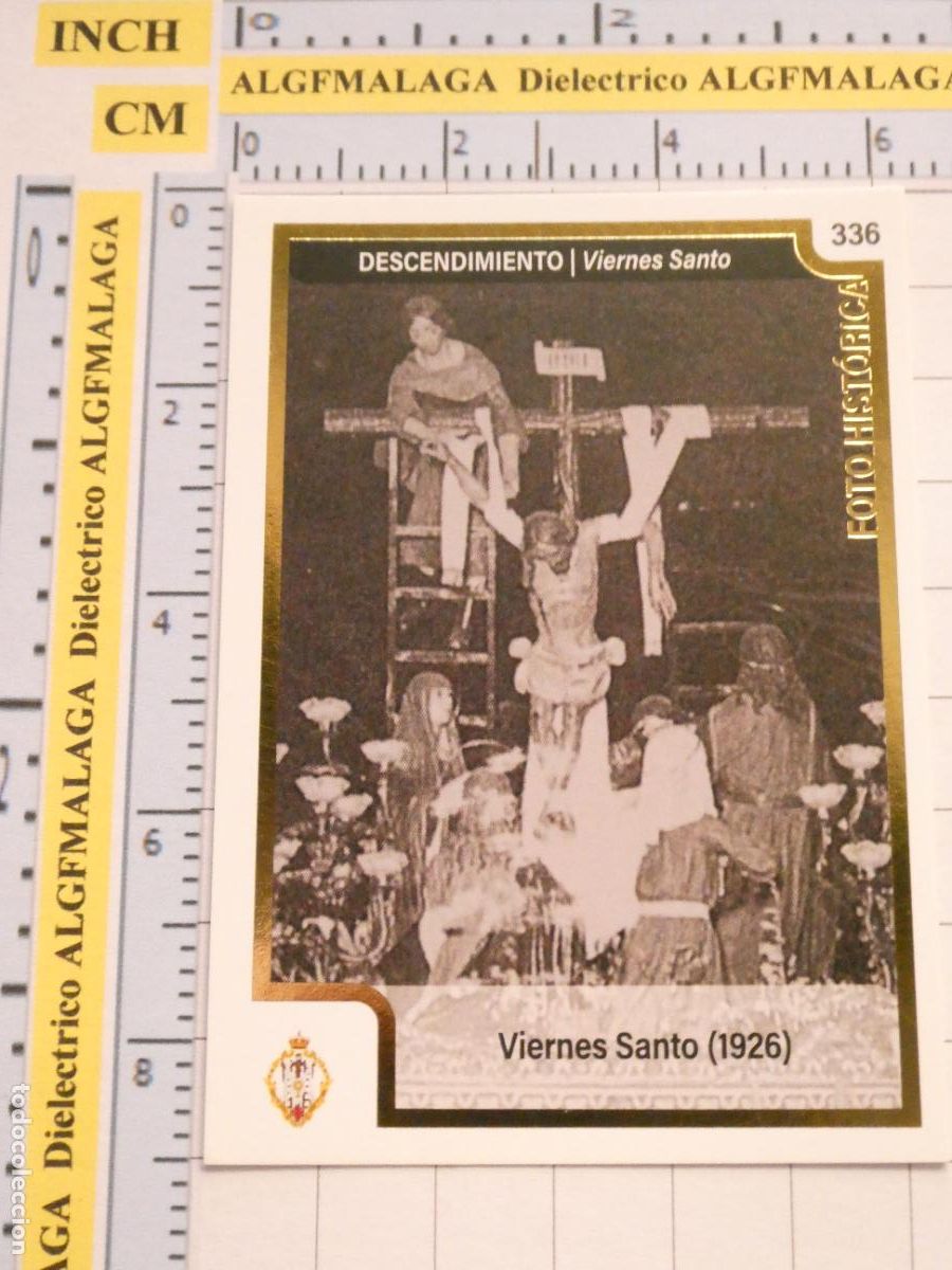 Trading cards: TARJETA TRADING CARD CROMO RELIGIOSO SEMANA SANTA M&Aacute;LAGA. HOLY CARDS 336 DESCENDIMIENTO 1926
