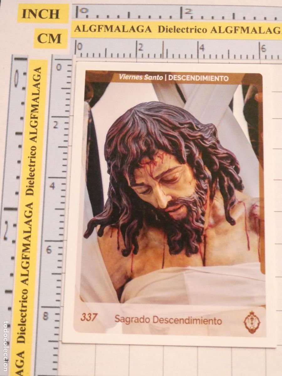 Trading cards: TARJETA TRADING CARD CROMO RELIGIOSO SEMANA SANTA M&Aacute;LAGA. HOLY CARDS 337 DESCENDIMIENTO CRISTO