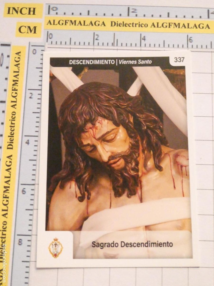 Trading cards: TARJETA TRADING CARD CROMO RELIGIOSO SEMANA SANTA M&Aacute;LAGA. HOLY CARDS 337 DESCENDIMIENTO CRISTO