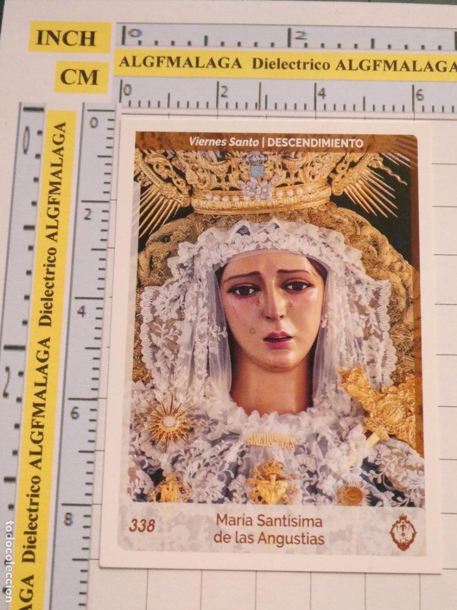 Trading cards: TARJETA TRADING CARD CROMO RELIGIOSO SEMANA SANTA M&Aacute;LAGA. HOLY CARDS 338 DESCENDIMIENTO ANGUSTIAS