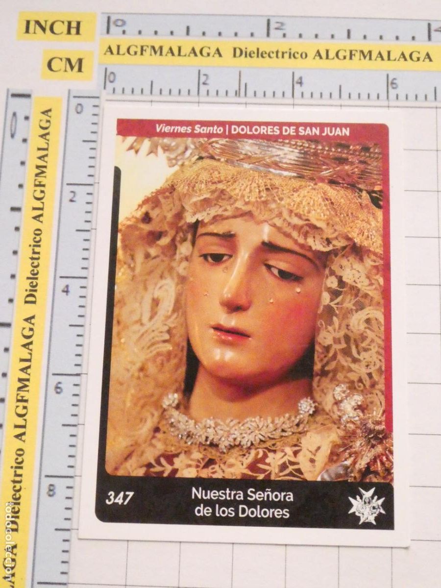 Trading cards: TARJETA TRADING CARD CROMO RELIGIOSO SEMANA SANTA M&Aacute;LAGA. HOLY CARDS 347 DOLORES SAN JUAN DOLORES