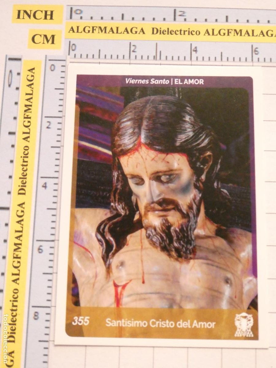 Trading cards: TARJETA TRADING CARD CROMO RELIGIOSO SEMANA SANTA M&Aacute;LAGA. HOLY CARDS 355 EL AMOR CRISTO