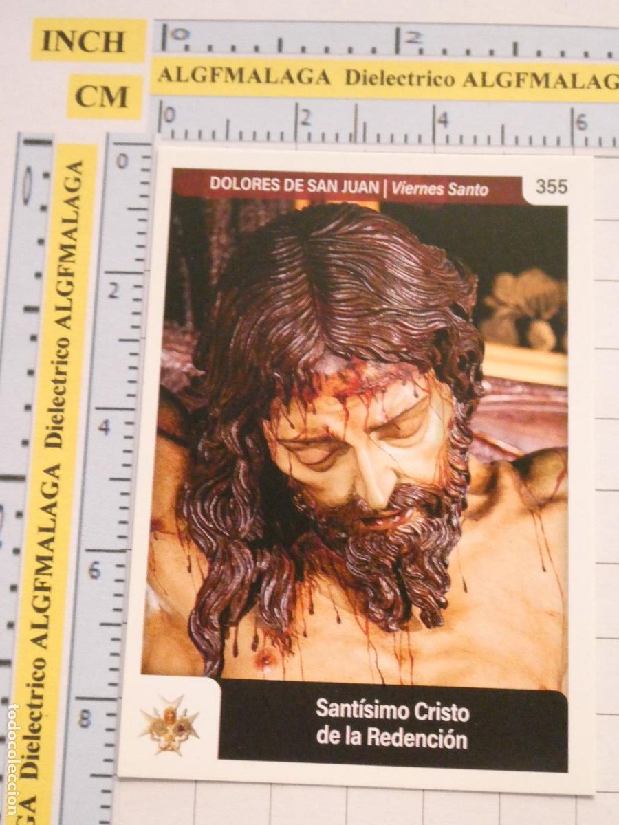 Trading cards: TARJETA TRADING CARD CROMO RELIGIOSO SEMANA SANTA M&Aacute;LAGA. HOLY CARDS 355 DOLORES SAN JUAN CRISTO