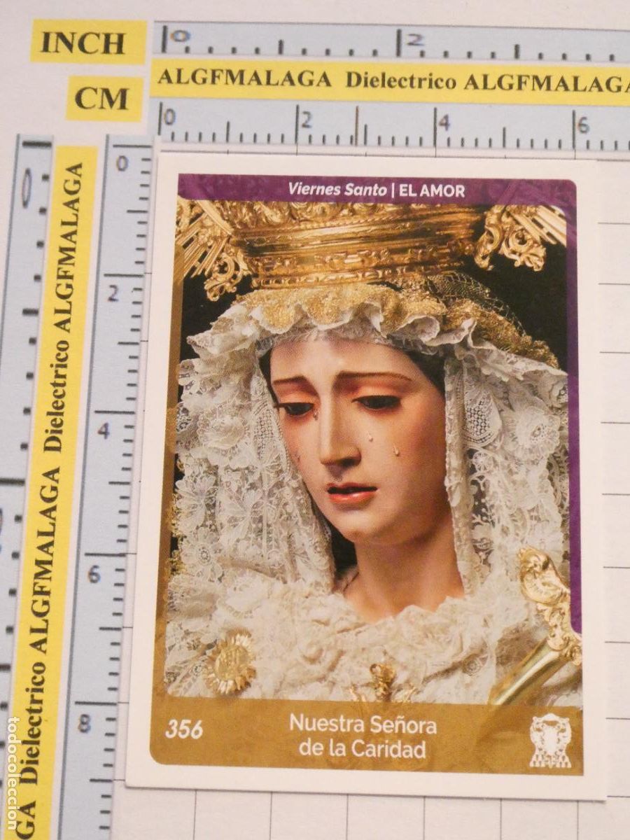 Trading cards: TARJETA TRADING CARD CROMO RELIGIOSO SEMANA SANTA M&Aacute;LAGA. HOLY CARDS 356 EL AMOR NTRA SRA CARIDAD