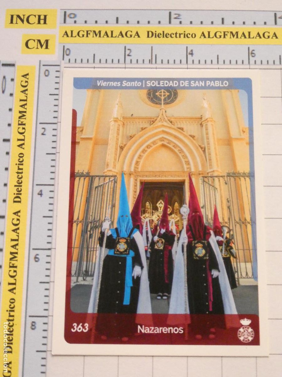 Trading cards: TARJETA TRADING CARD CROMO RELIGIOSO SEMANA SANTA M&Aacute;LAGA. HOLY CARDS 363 SOLEDAD SAN PABLO NAZARENOS