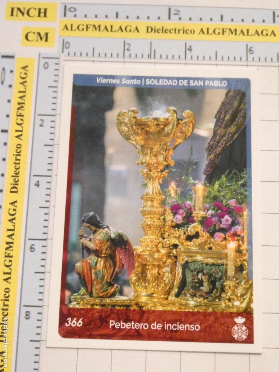 Trading cards: TARJETA TRADING CARD CROMO RELIGIOSO SEMANA SANTA M&Aacute;LAGA. HOLY CARDS 366 SOLEDAD SAN PABLO PEBETERO