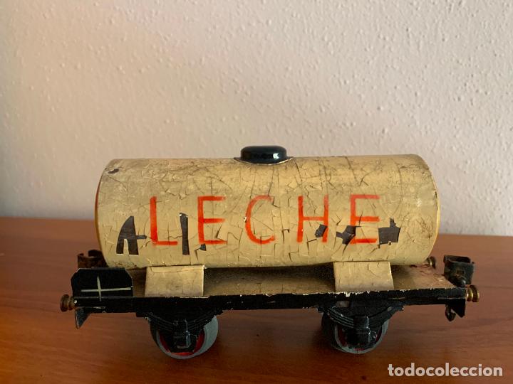 Trenes escala: ELECTROTREN ESCALA 0 VAGON CISTERNA LECHE - Foto 8