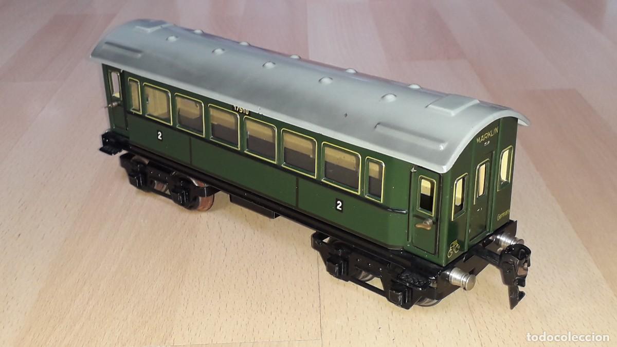 Trenes Escala: Coche viajeros 2&ordf; clase # 17510, metal esc. 0, M&auml;rklin made in Germany, original a&ntilde;os 30-40.