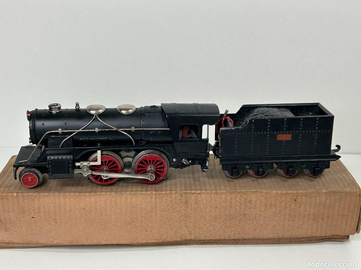 Trenes Escala: ANTIGUA LOCOMOTORA CON TENDER 987 PAY&Aacute; CAJA ORIGINAL