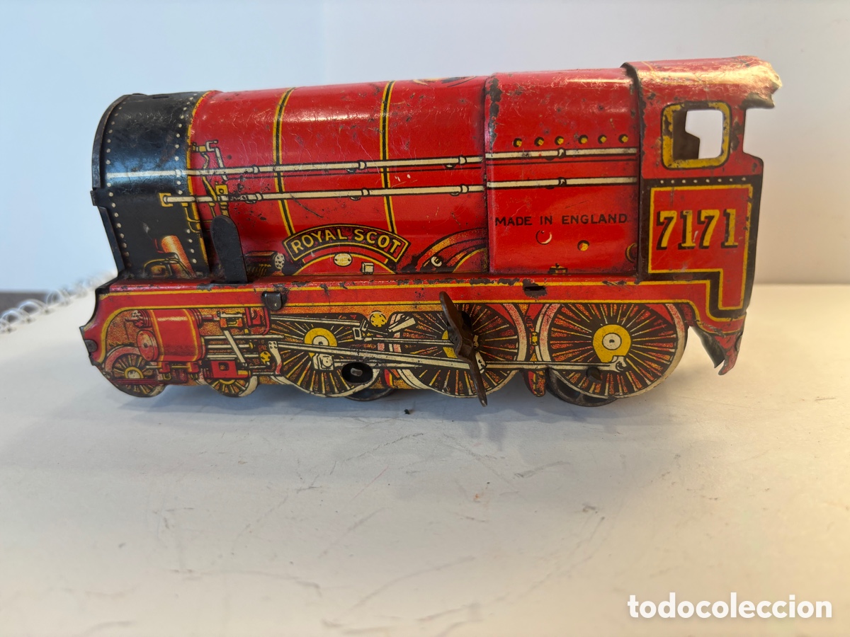 Trenes escala: Locomotora de lata a cuerda Royal Scot escala 0