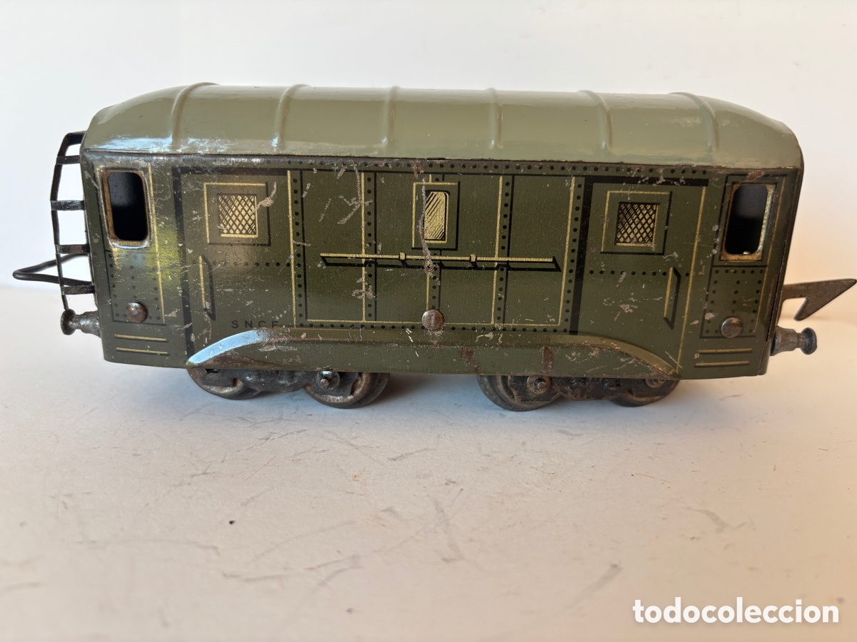 Trenes escala: Vag&oacute;n Jep verde escala 0