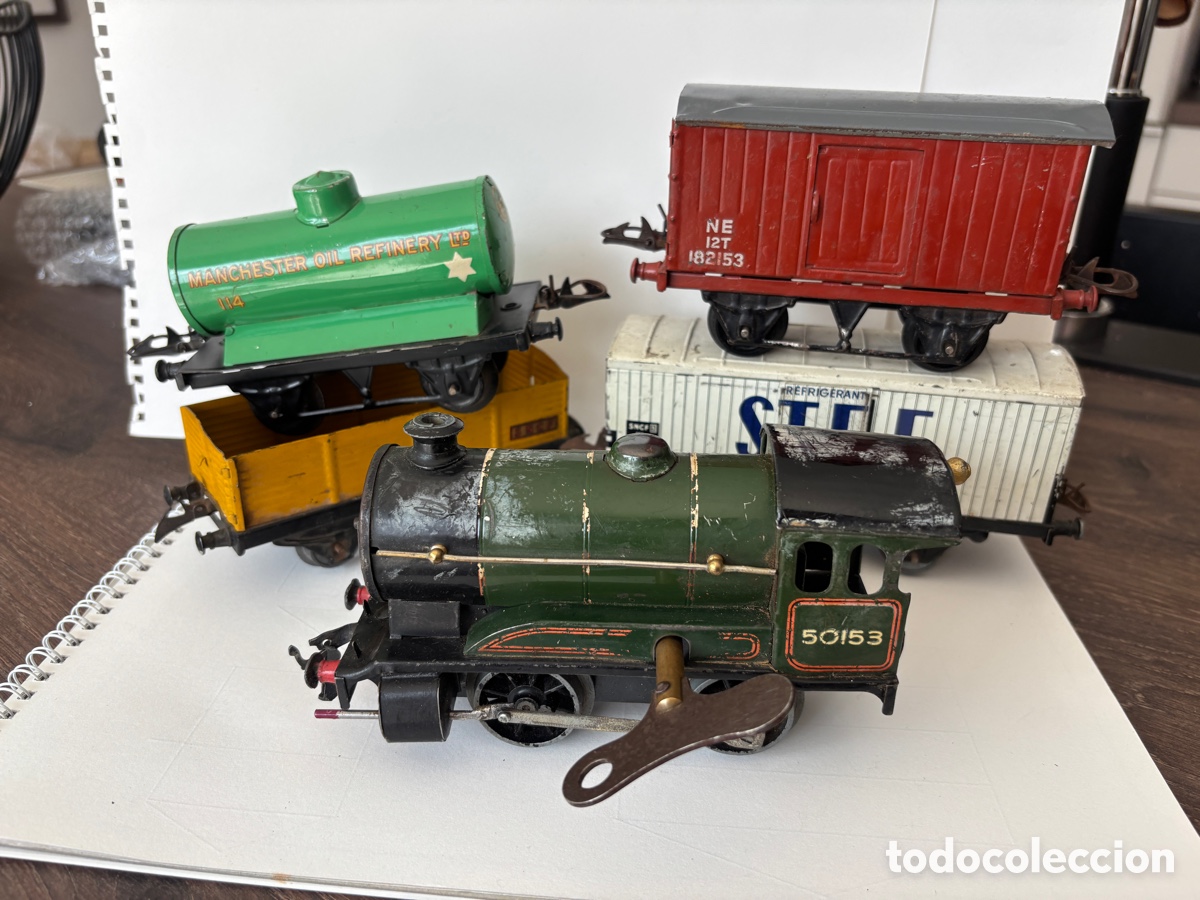 Trenes escala: Lote Hornby, locomotora a cuerda y vagones escala 0