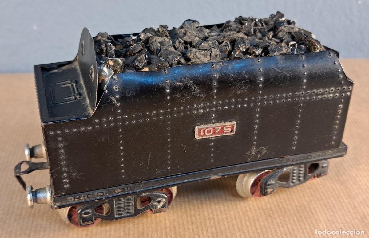 Trenes escala: Vag&oacute;n tolva carbonero Rico 1075 escala 0, a&ntilde;os 50