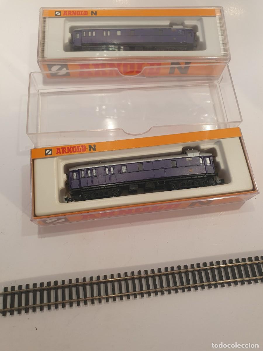 Trenes escala: Escala N 1/160 vag&oacute;n correo pasajeros arnold