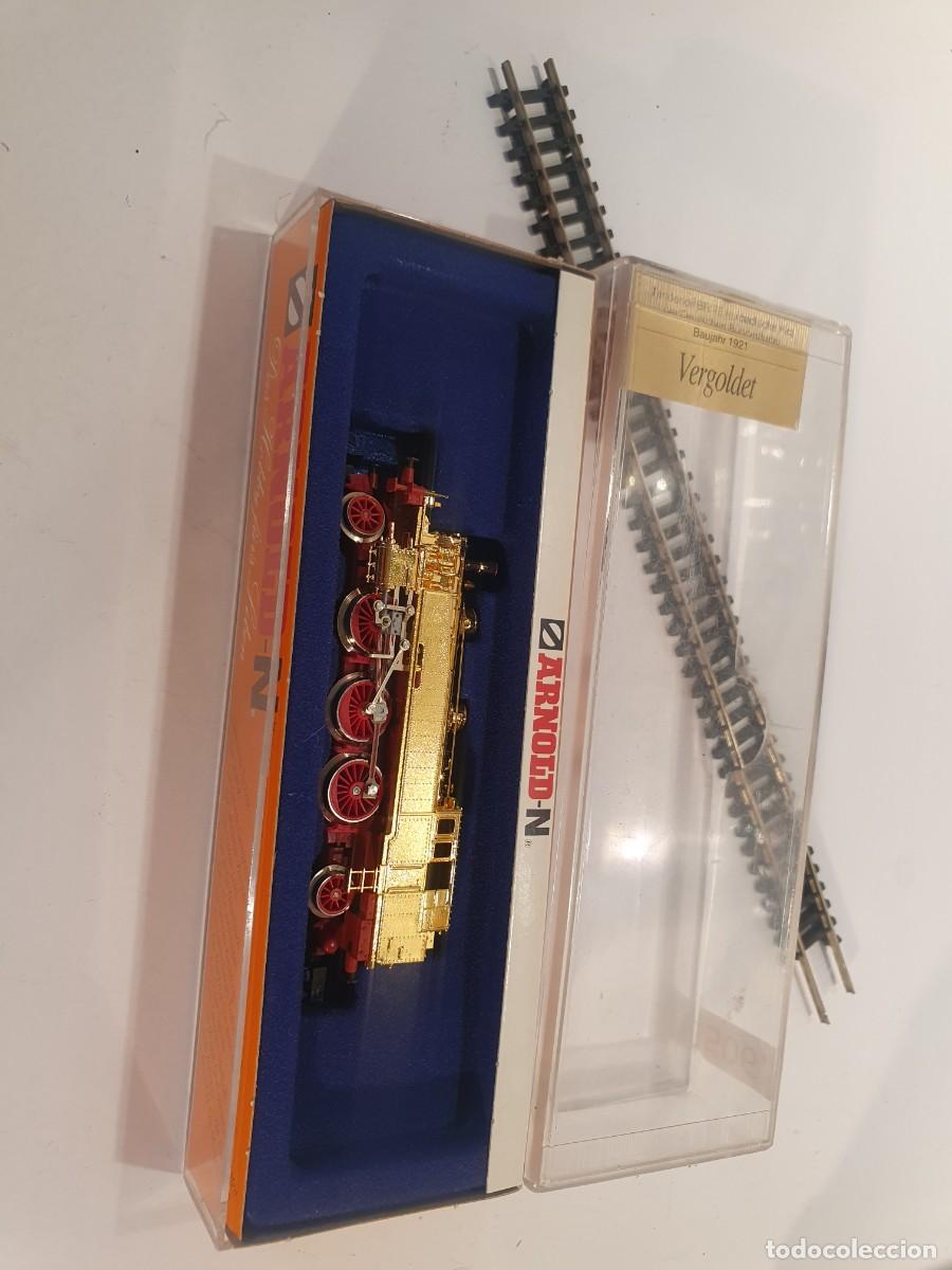 Trenes escala: Escala N 1/160 locomotora vapor vergoldet arnold