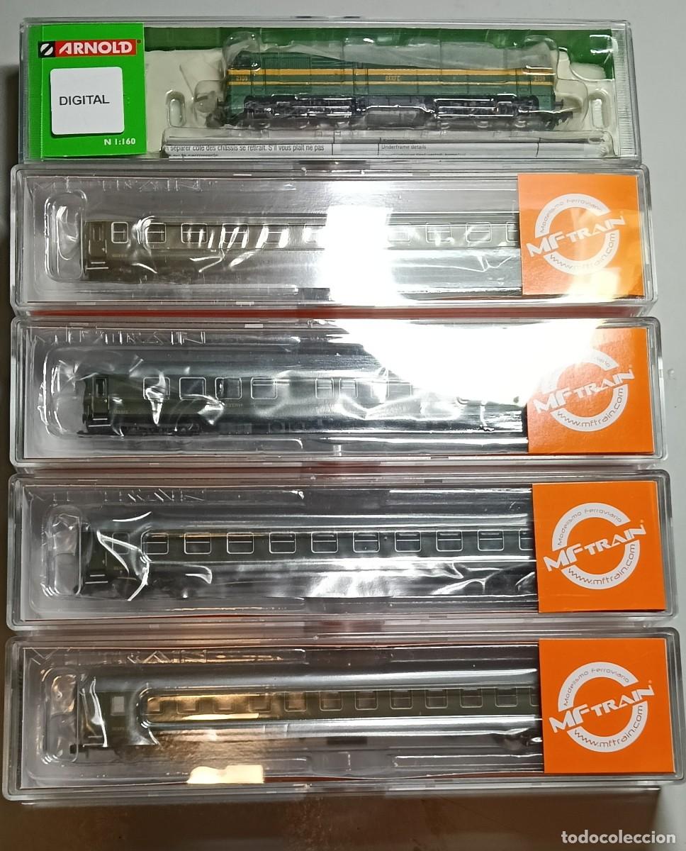 Trenes escala: COMPOSICI&Oacute;N EXPRESO 8000 VERDE &Eacute;POCA III ARNOLD-MF-TRAIN COMPLETA - DIF&Iacute;CIL DE ENCONTRAR