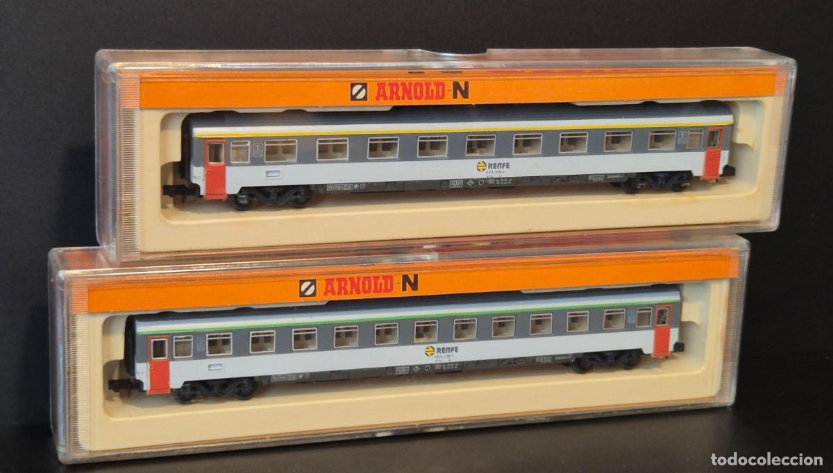 Trenes escala: ARNOLD 3782 - 3783 PAREJA DE VAGONES EN CAJA ORIGINAL FUNCIONA PERFECTO PARECEN NUEVOS