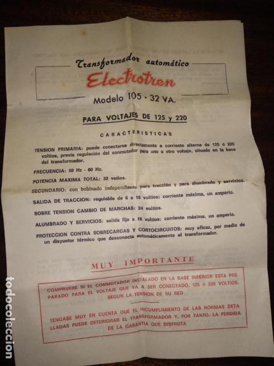 Trenes escala: instrucciones electrotren mod 105 transformador - Foto 1