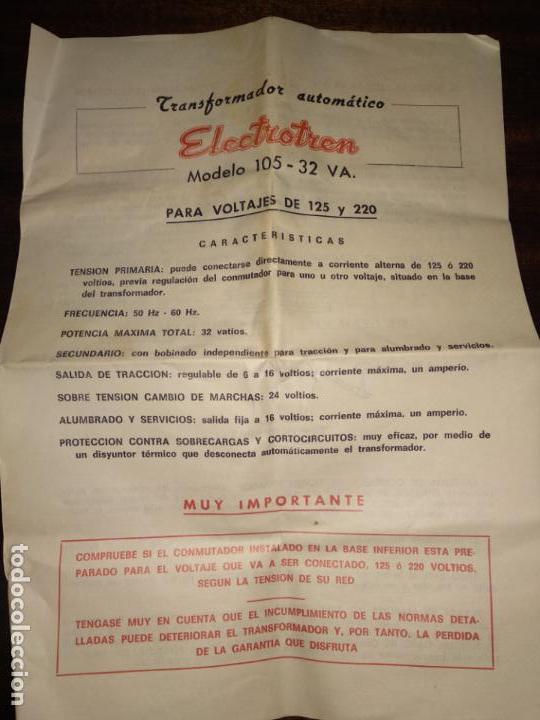 Trenes escala: Instrucciones electrotren mod 105 transformador - Foto 1