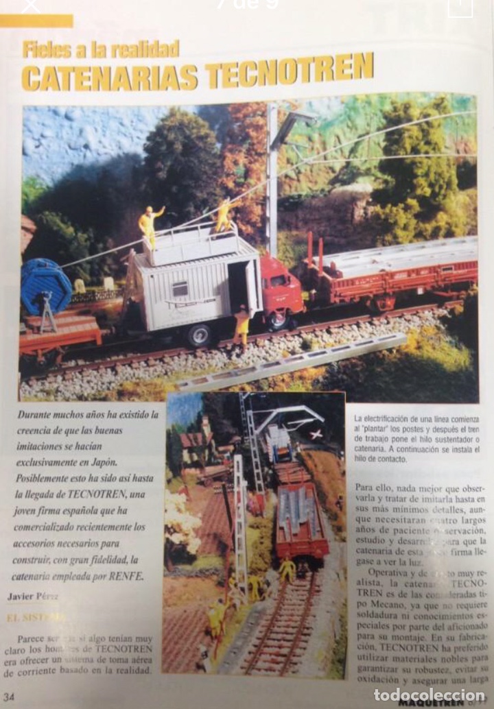 Trenes escala: Catenaria Tecnotren H0, 2 postes finales con tensor - Foto 2
