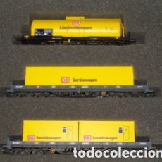 Trenes Escala: ELECTROTREN SET DE 3 VAGONES MERCANCÍAS ”TREN DE RESCATE” DE LA DB. Lote 363316020