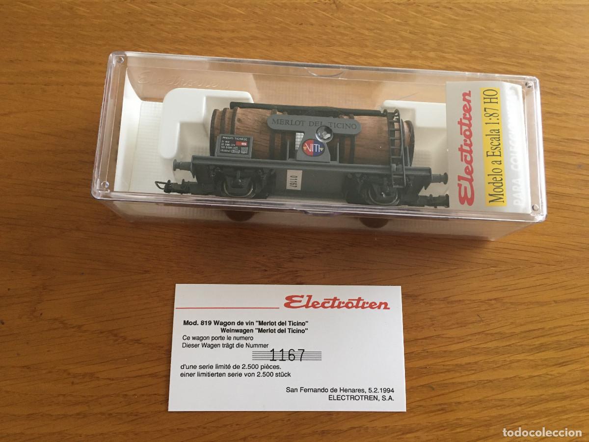 Trenes Escala: Vag&oacute;n Electrotren HO Merlot del Ticino SBB Suiza 0819 con tarjeta de registro