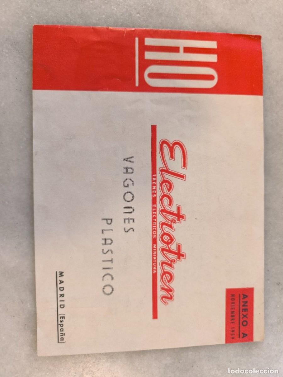 Trenes escala: ELECTROTRN CATALOGO VAGONES PLASTICO ANEXO A NOVIEMBRE 1959 CMPLETO L4