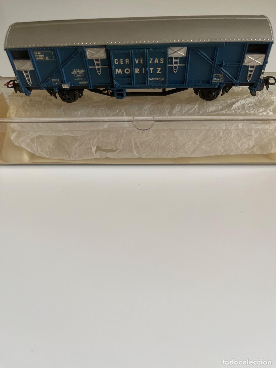Modelleisenbahnen: Antiguo vag&oacute;n Electrotren de Cervezas Moritz