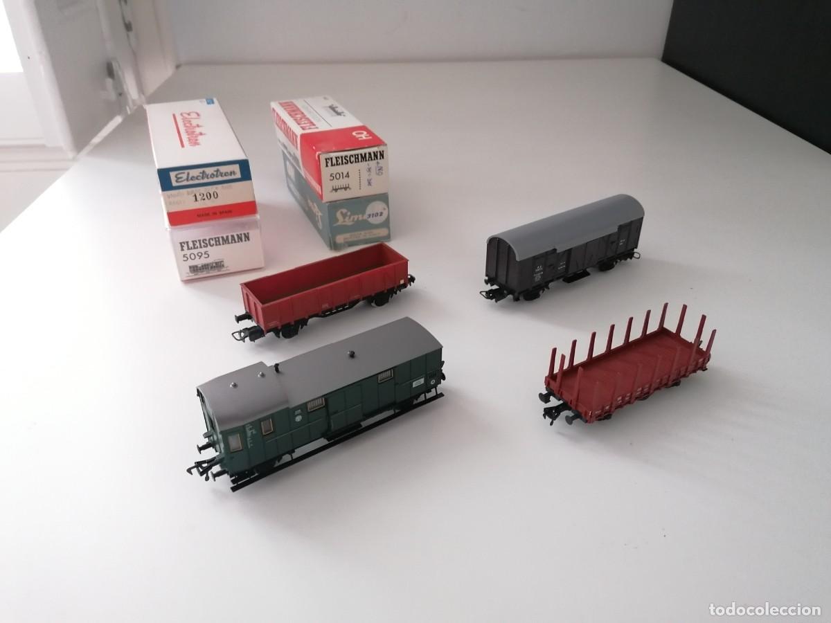 Modelleisenbahnen: Electrotren Fleischmann Lima H0 Lote de 4 Vagones de Mercanc&iacute;as Nuevo