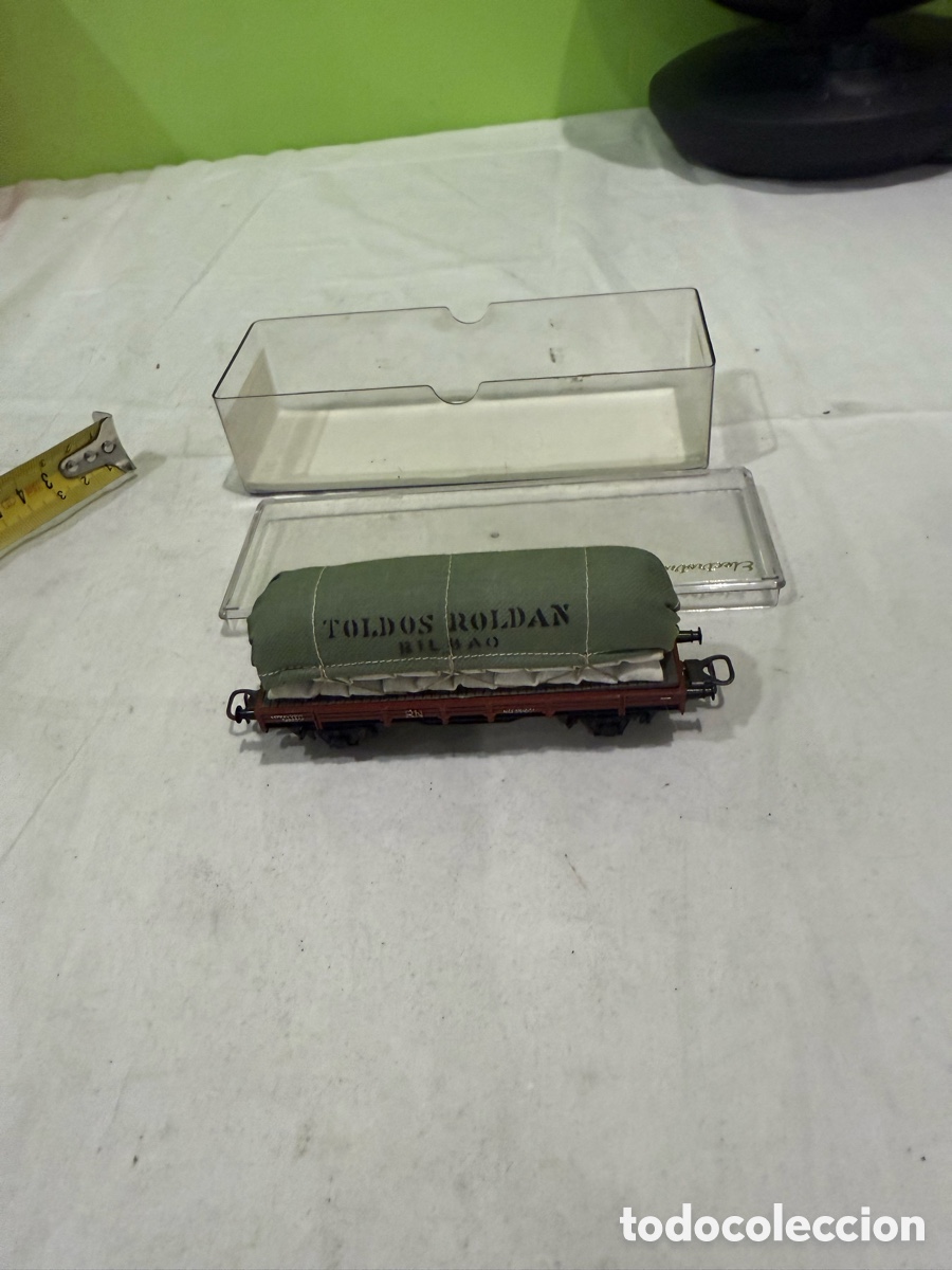 Trenes escala: Antiguo Vag&oacute;n Electrotren Toldos Rold&aacute;n Bilbao &ndash; RN &ndash; Escala H0 &ndash; Con Caja