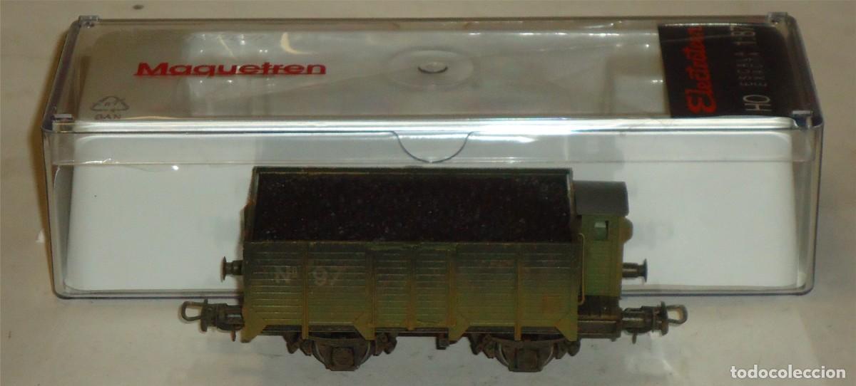 Trenes escala: ELECTROTREN HO, VAG&Oacute;N EXCELENTE X UNIFICADO CON GARITA, CARGA DE CARB&Oacute;N RF. 1990