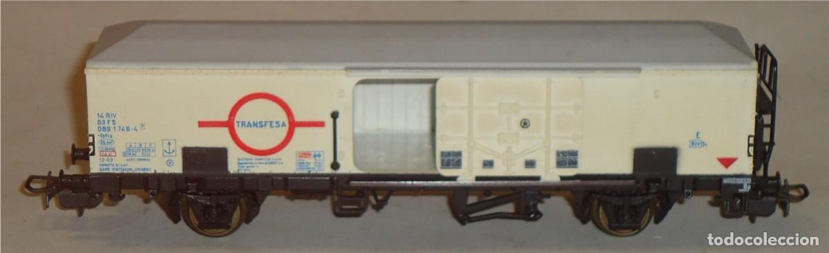 Trenes escala: ELECTROTREN HO, VAG&Oacute;N FRIGOR&Iacute;FICO F.S. &rdquo;TRANSFESA&rdquo; REF. 1470, PUERTAS CORREDERAS