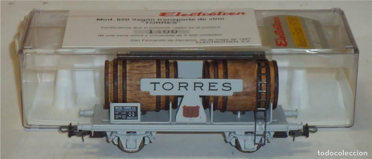 Trenes escala: ELECTROTREN HO, VAG&Oacute;N EXCELENTE CUBAS DE VINO &rdquo;TORRES&rdquo; REF. 820, SERIE LIMITADA