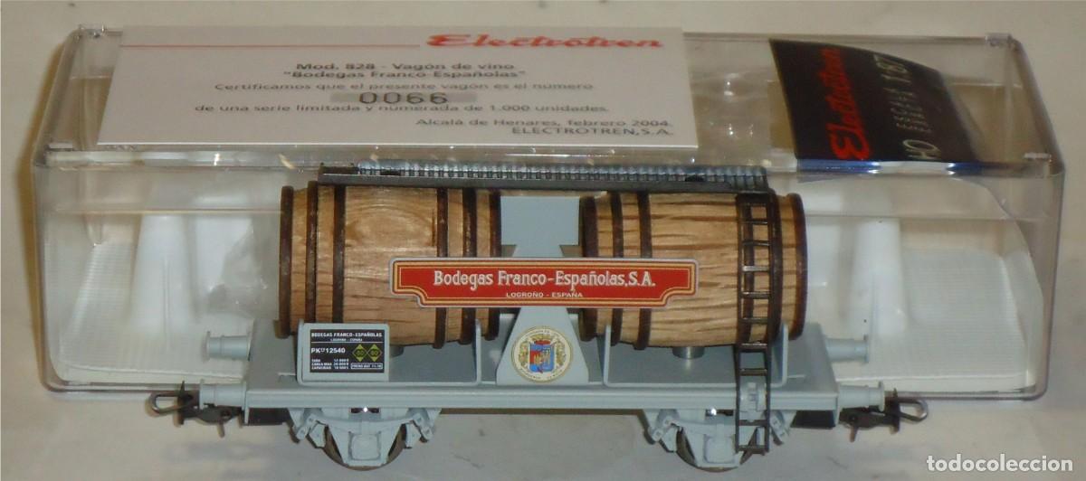 Trenes escala: ELECTROTREN HO, VAG&Oacute;N CUBAS BODEGAS FRANCO-ESPA&Ntilde;OLAS, REF. 828, SERIE LIMITADA