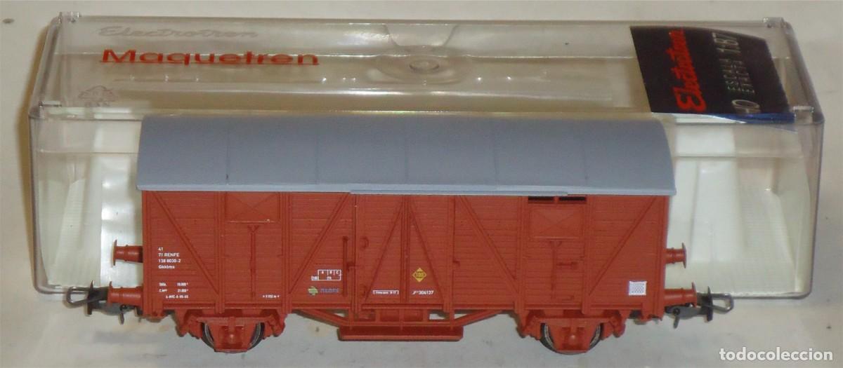 Trenes escala: ELECTROTREN HO, VAG&Oacute;N EXCELENTE CERRADO TIPO J RENFE, &rdquo;MAQUETREN&rdquo;, REF. 1354