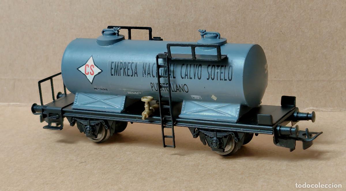 Modelleisenbahnen: Electrotren h0: Vag&oacute;n cisterna Empresa Nacional Calvo Sotelo, Puertollano. Rotulaci&oacute;n negra