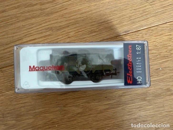 Trenes escala: Electrotren 1990 vag&oacute;n X con garita y carga de carb&oacute;n Maquetren envejecido H0