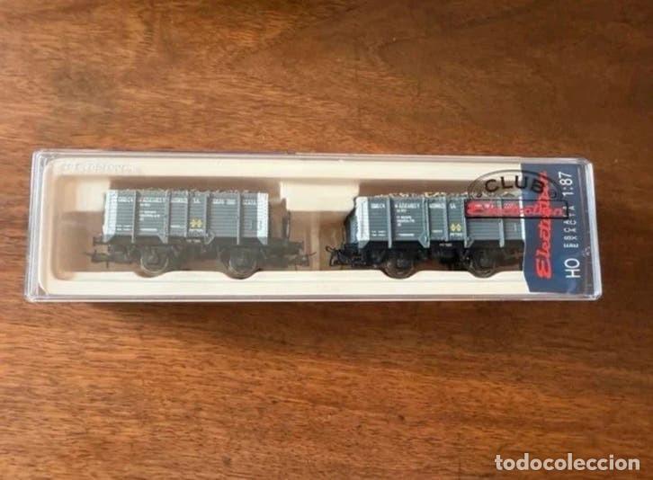 Trenes escala: Electrotren 1985 conjunto 2 vagones X Ebro Az&uacute;cares y Alcoholes Club H0