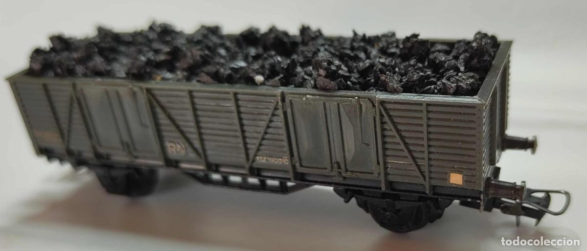 Trenes escala: ELECTROTREN VAGON ABIERTO CON CARGA DE CARBON ESCALA H0