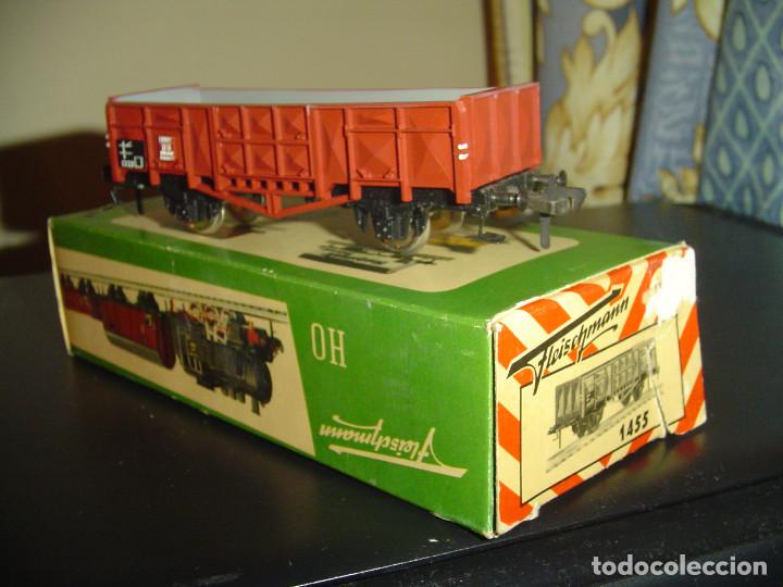 Trenes escala: Fleischmann H0. Vagón de mercancías bordes medios 1455