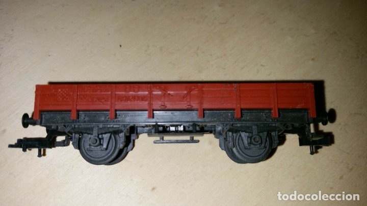 Trenes escala: VAGON PLATAFORMA FLEISCHMANN,DB,ESCALA HO.RESTOS DE PEGAMENTO. - Foto 1