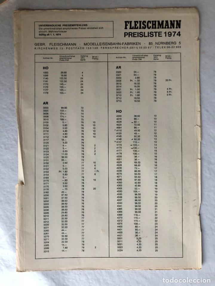 Trenes Escala: Catalogo Fleischmann Escalas N y H0 año 1974 en alemán, con hoja de precios - Foto 5 - 283223248