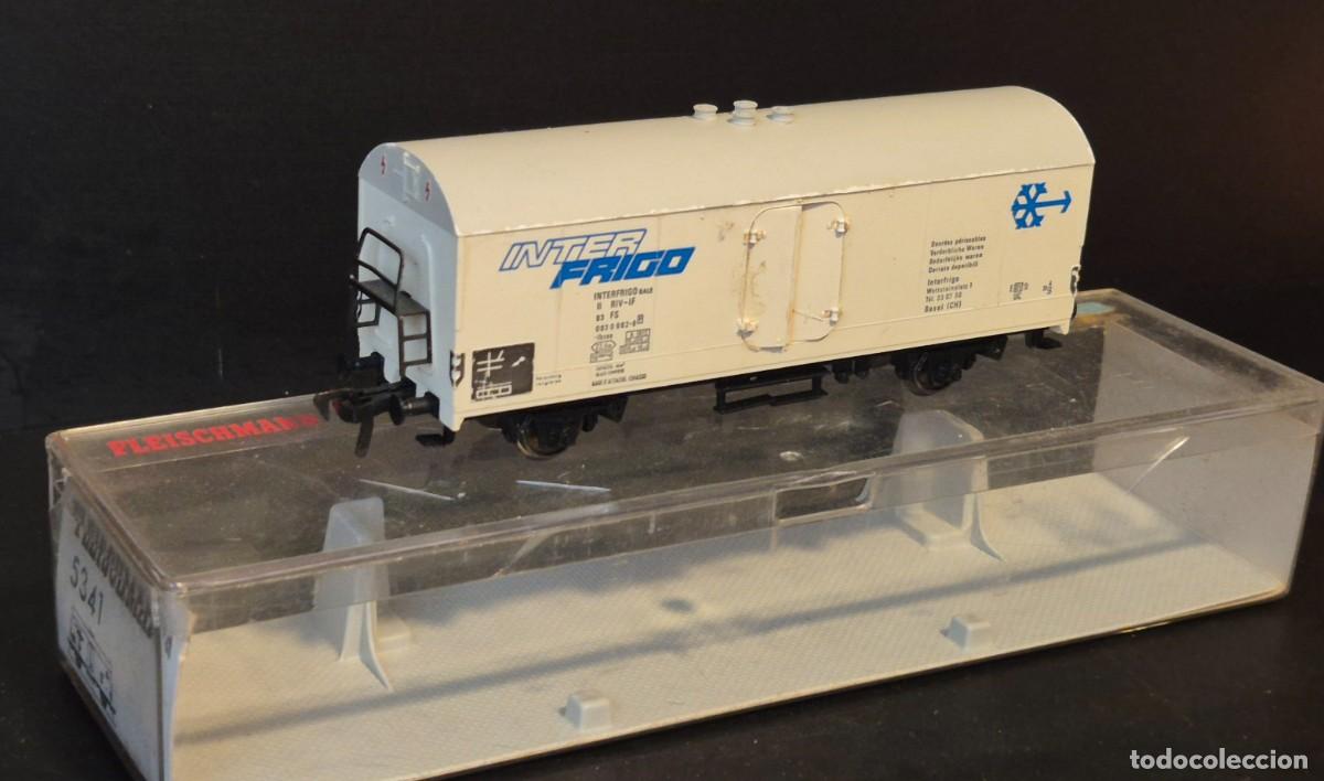 Comboios Escala: VAGON FLEISCHMANN REF: 5341 VAGON FRIGORIFICO INTER FRIGO USADO FUNCIONA BIEN CAJA ROTA