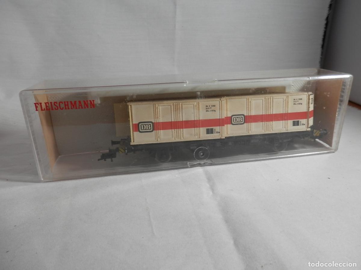 Trenes Escala: VAGON PORTACONTENEDOR ESCALA HO DE FLEISCHMANN