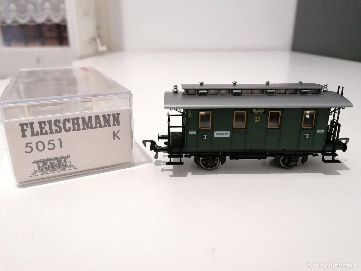 Treni in Scala: Fleischmann H0 5051K Vag&oacute;n de Pasajeros 3&ordm; Clase DRG Nuevo