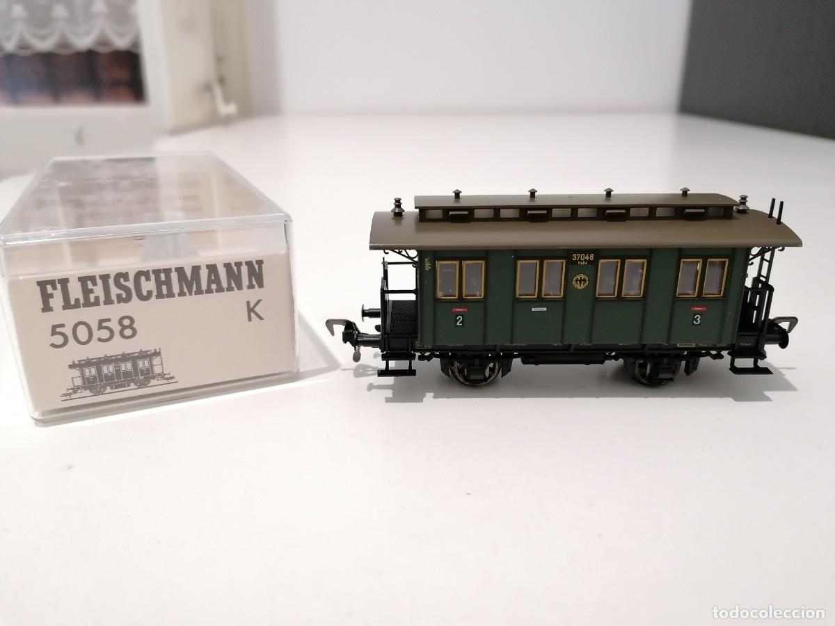 Treni in Scala: Fleischmann H0 5058K Vag&oacute;n de Pasajeros 2&ordf; y 3&ordf; Clase DRG Nuevo
