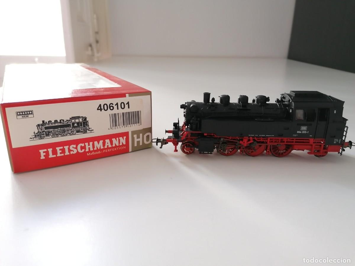Modelleisenbahnen: Fleischmann H0 406101 Locomotora de Vapor BR 064 355-1 DB Digital Nueva