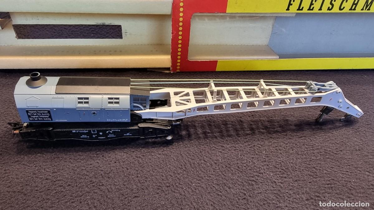 Trenes escala: VAGON GRUA FLEISCHMANN EN SU CAJA ORIGINAL FUNCIONA BIEN - Foto 2