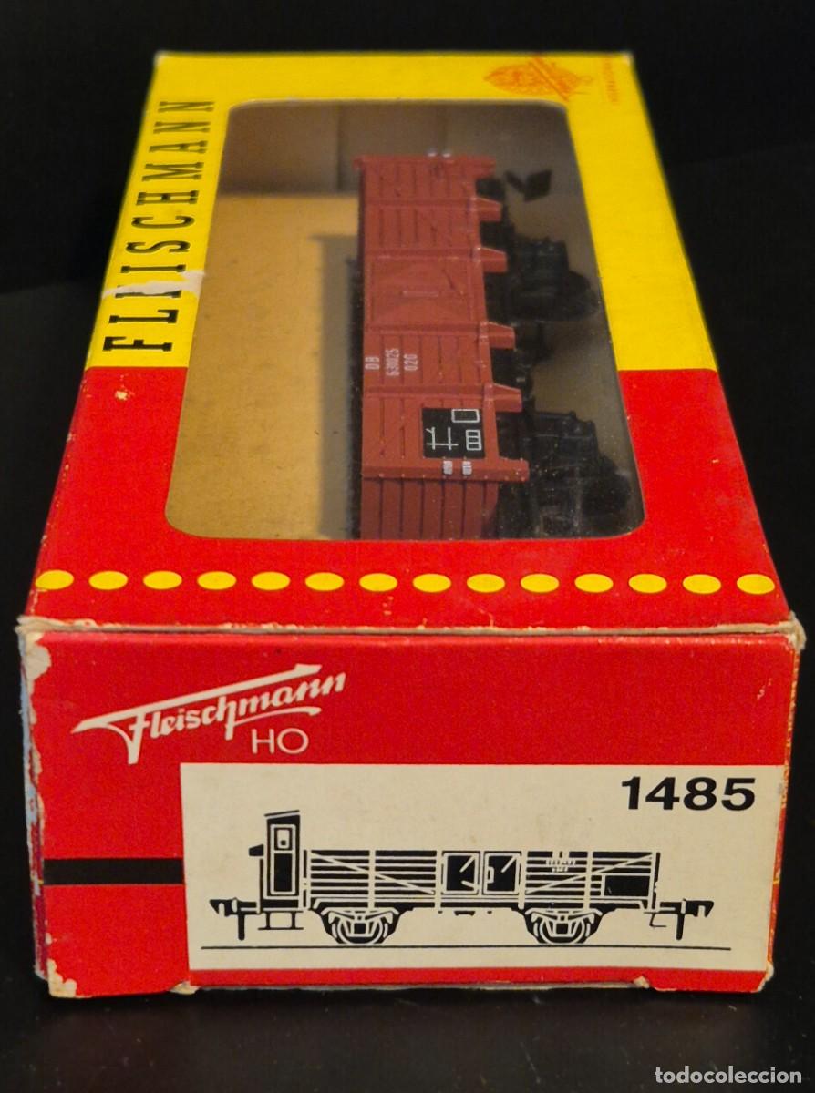 Trenes escala: FLEISCHMANN VAGON REF: 1485 EN CAJA ORIGINAL VAGON DE BORDES MEDIOS CON GARITA DE LA DB
