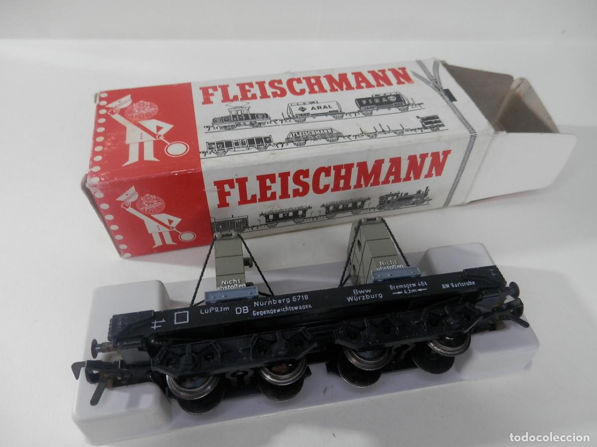 Trenes escala: VAGON AFECTO A GRUA ESCALA HO DE FLEISCHMANN - Foto 2